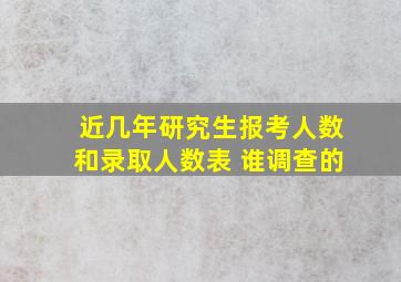 近几年研究生报考人数和录取人数表 谁调查的